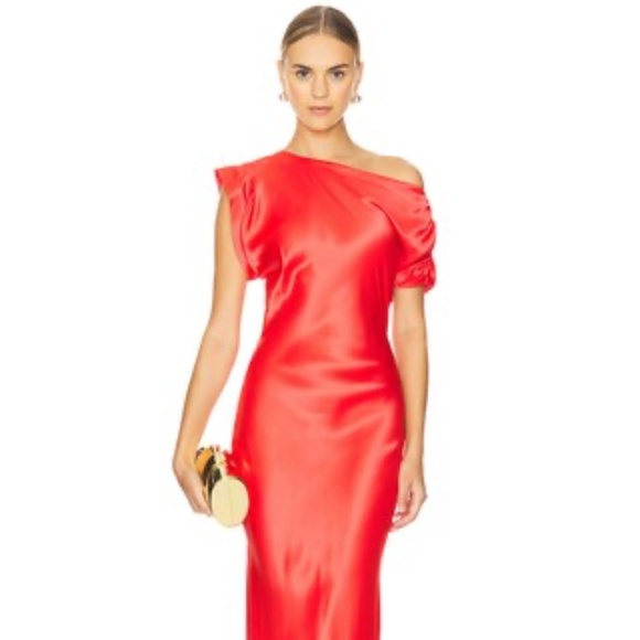 Amanda Uprichard Elroy Maxi Dress in Crimson - Picture 2 of 10